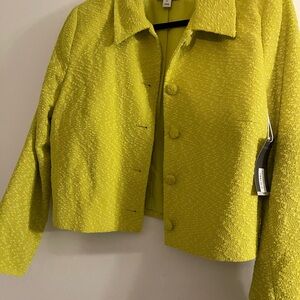 Women's Lime Green Textured Jacket